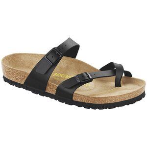 Birkenstock Women's Mayari Original Footbed Birko-Flor Sandal- Black , Sz 36 (5-